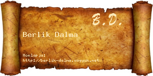 Berlik Dalma névjegykártya